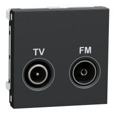 Розетка TV R конечная Черный 45х45х33mm ABS-UV [NU345254] Unica New Schneider Electric