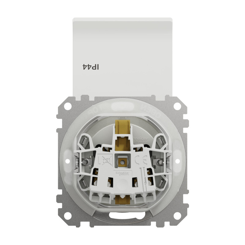 Розетка с з.к. с шторками и крышкой IP44 белая [SDD211024] ABS-UV Sedna Design&Element Шнейдер Электрик
