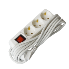 Удлинитель с выключателем 3м 3 гнезда 2Р+PЕ IP20 [WYP10-10-03-03-GS-G-U] UEC