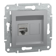 Розетка компьютерная RJ45 STP кат.5Е Asfora алюминий ABS [EPH5000161] Шнейдер Электрик