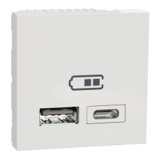 Двойная USB розетка A+C белая [NU301818] ABS Unica New Шнейдер Электрик