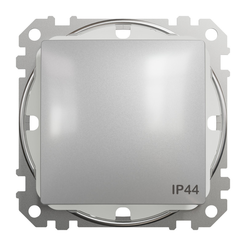 Одноклавишный выключатель IP44 Алюминий 73х73х38mm ABS-UV [SDD213101] Sedna Design & Elements Schneider Electric
