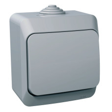 Выключатель накладной 1-клавишный IP44 серый [WDE000610] PA6 FR850 Cedar Plus Шнейдер Электрик