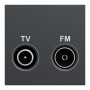Розетка TV R конечная Черный 45х45х33mm ABS-UV [NU345254] Unica New Schneider Electric