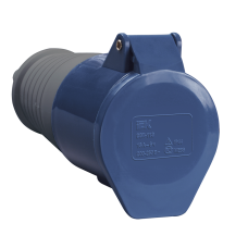 Силовая розетка 2P+PE 16А 250В переносная IP44 синяя [PSR21-016-3] ССИ-213 UEC