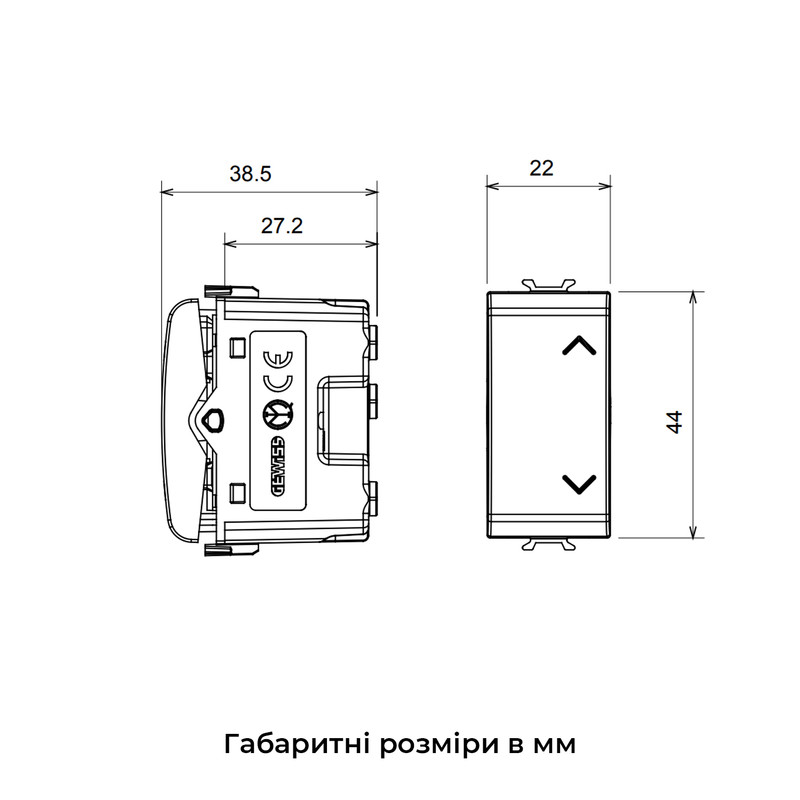 Выключатель для жалюзи одноклавишный трехпозиционный 1 модуль Chorusmart технополимер слоновая кость [GW11121] Gewiss