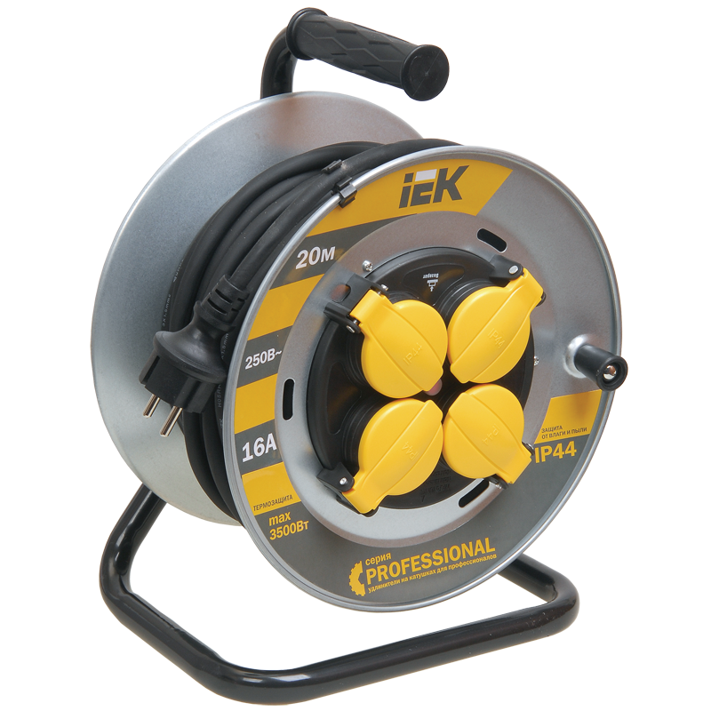 Катушка ук20*2Р+PЕ/20м КГ 3х1,5мм 2 ip44 Professional, [wkp16-16-04-20-44]