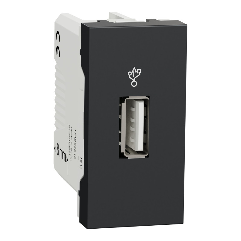 USB-конектор 1 модуль антрациту [NU342954] ABS-UV Unica New Шнейдер Електрік