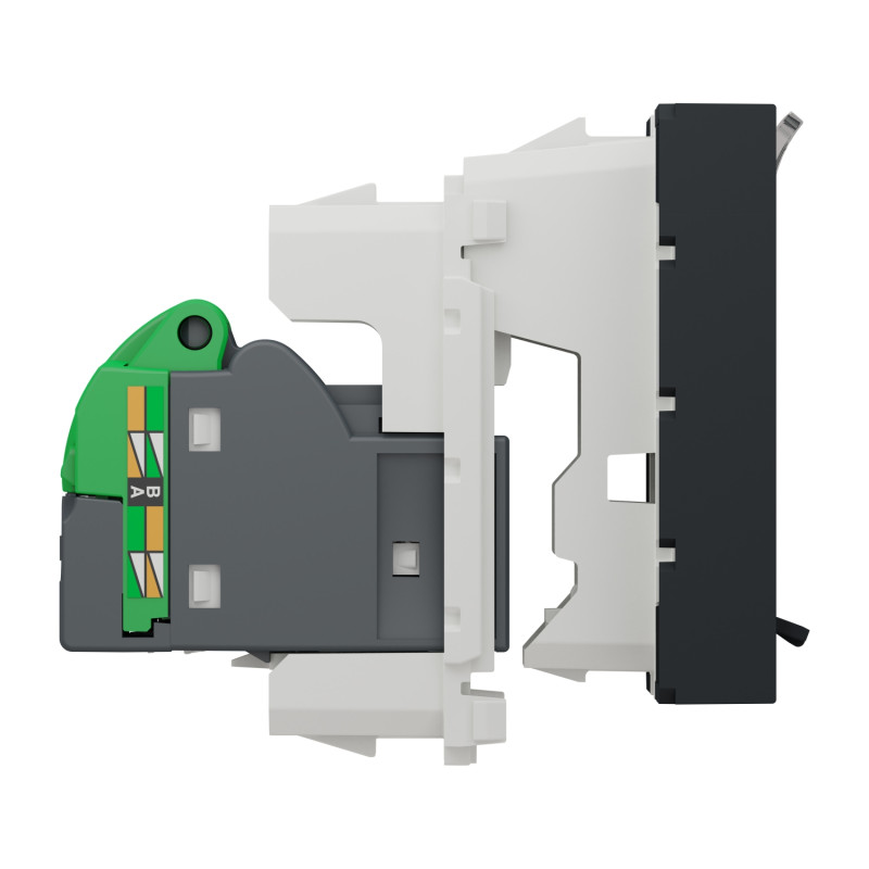 Розетка компьютерная RJ45 категория 6STP 2 модули антрацит [NU341754] ABS-UV Unica New Шнейдер Электрик