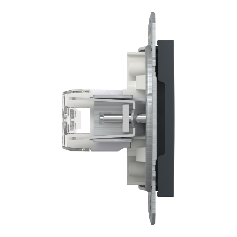 Розетка компьютерная RJ45 UTP кат.6 Asfora черная ABS [EPH4800171] Шнейдер Электрик