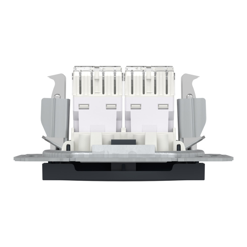 Розетка компьютерная RJ45 UTP кат.6 Asfora черная ABS [EPH4800171] Шнейдер Электрик
