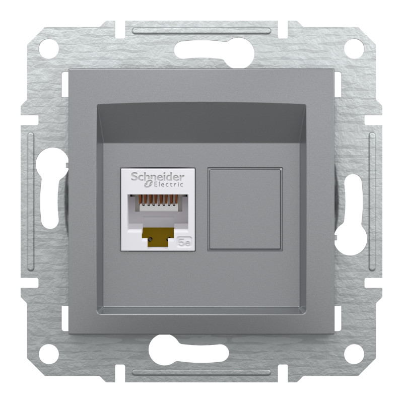 Розетка комп'ютерна RJ45 UTP кат.5Е Asfora сталь ABS [EPH4300162] Шнейдер Електрік