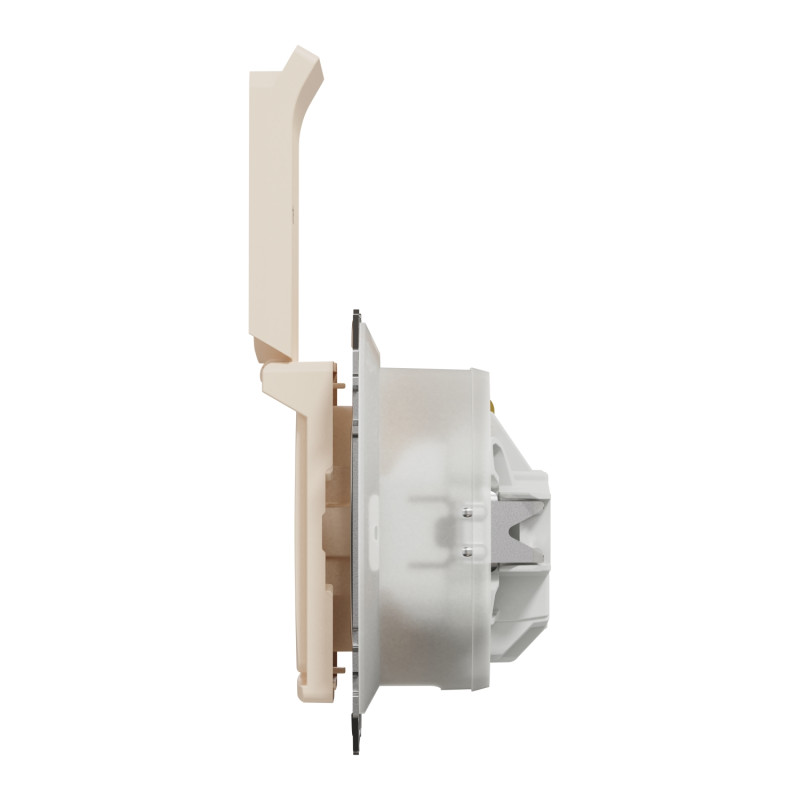 Розетка с з.к. с шторками и крышкой IP44 бежевий [SDD212024] ABS-UV Sedna Design&Element Шнейдер Электрик