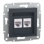 Розетка компьютерная RJ45 UTP кат.6 Asfora черная ABS [EPH4800171] Шнейдер Электрик