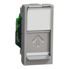 Розетка компьютерная RJ45 категория 6UTP 1 модуль алюминий [NU341430] ABS-UV Unica New Шнейдер Электрик