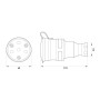 Силова розетка 3P+N 25А 400В переносна каучук IP44 чорна [s9100029] E.NEXT e.socket.rubber.031.25