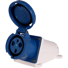 Силовая розетка 2P+PE 63А 230В стационарная IP67 синяя [p012003] E.NEXT e.socket.pro.3.63