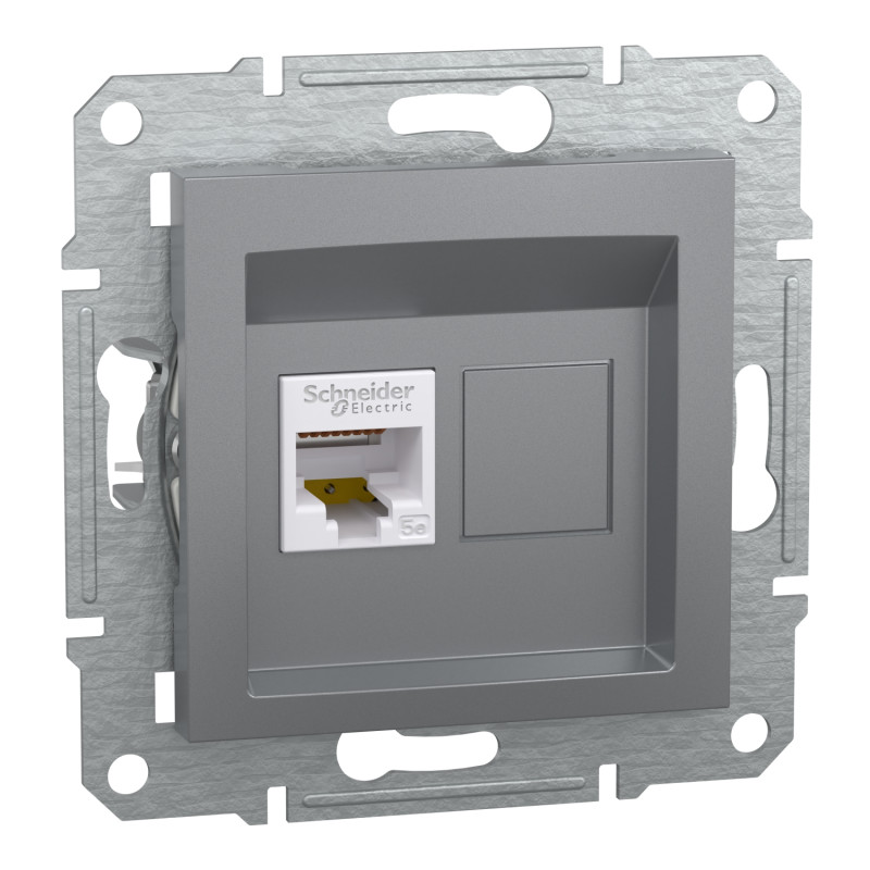 Розетка комп'ютерна RJ45 UTP кат.5Е Asfora сталь ABS [EPH4300162] Шнейдер Електрік