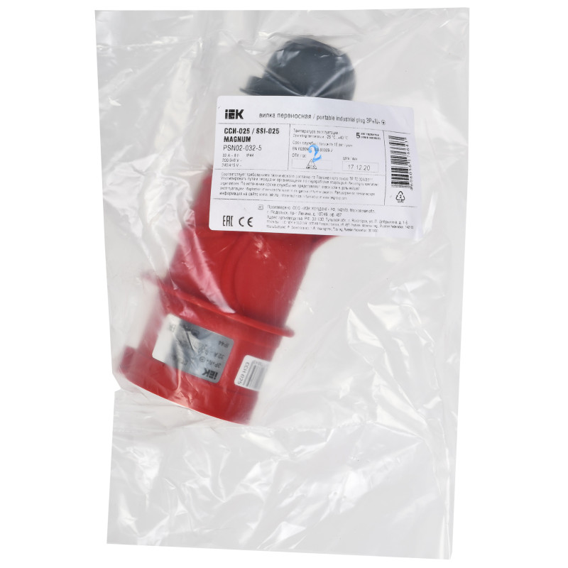 Вилка переносна сси-025 32А-6ч/200/346-240/415В 3Р+ре+N ip44 Magnum, іек [psn02-032-5]