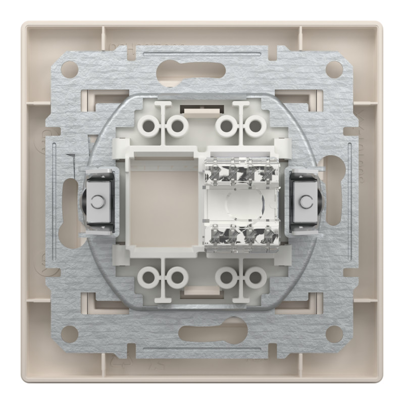 Розетка компьютерная с рамкой RJ45 UTP кат.6 Asfora слоновая кость ABS [EPH4700123] Шнейдер Электрик
