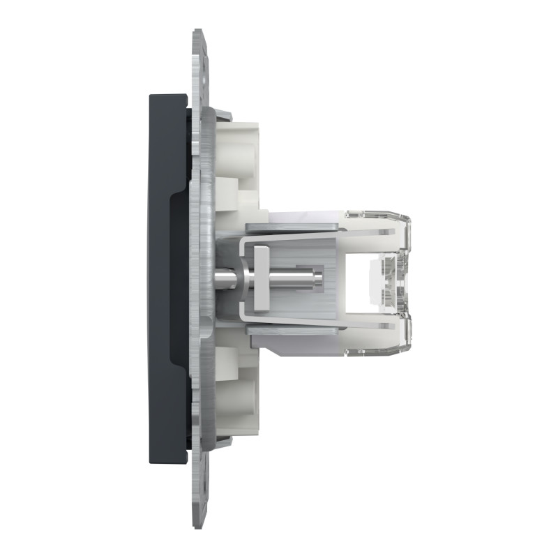 Розетка компьютерная RJ45 UTP кат.6 Asfora черная ABS [EPH4800171] Шнейдер Электрик