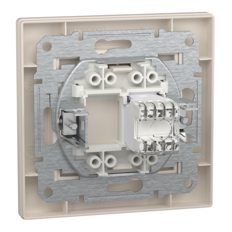 Розетка компьютерная с рамкой RJ45 UTP кат.6 Asfora слоновая кость ABS [EPH4700123] Шнейдер Электрик