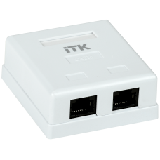 Настенная информационная розетка rj-45, кат.6, 2-порта, [cs2-1c6u-22]