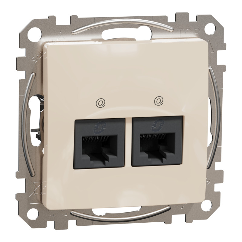 Два разъема RJ45 кат.5E UTP бежевый [SDD112452] ABS-UV Sedna Design&Element Шнейдер Электрик