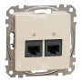 Два разъема RJ45 кат.5E UTP бежевый [SDD112452] ABS-UV Sedna Design&Element Шнейдер Электрик