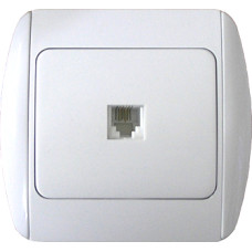 Розетка телефонна RJ12 с рамкой белый [s035043c] E.NEXT e.install.standart.814P1+f.cer