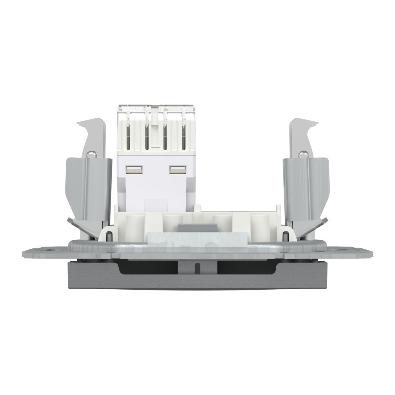 Розетка комп'ютерна RJ45 UTP кат.5Е Asfora сталь ABS [EPH4300162] Шнейдер Електрік