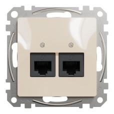 Два разъема RJ45 кат.5E UTP бежевый [SDD112452] ABS-UV Sedna Design&Element Шнейдер Электрик