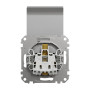 Розетка с заземлением с шторками и крышкой алюминий [SDD113024] ABS-UV Sedna Design&Element Шнейдер Электрик