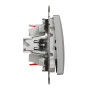 Кнопочный двухклавишный выключатель Алюминий 73х73х37mm ABS-UV [SDD113118] Sedna Design & Elements Schneider Electric