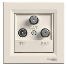 TV-SAT-SAT розетка конечная Asfora с рамкой слоновая кость ABS [EPH3600123] Шнейдер Электрик