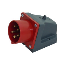Силовая вилка 3P+N+PE 16А 400В стационарная IP44 красная [HPC-P515-016-5-IP44-U] UEC