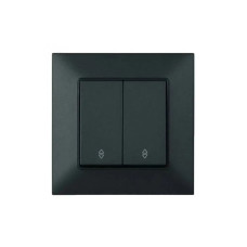 Выключатель проходной двухклавишный Arkedia Slim с рамкой самозажимной ABS черный [WNTC01112BL-UA1] Panasonic