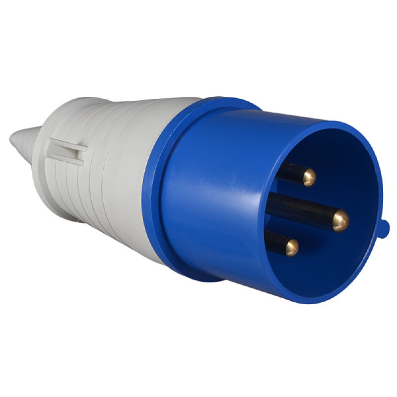Силовая вилка 2P+PE 32А 230В переносная IP44 синяя [A0080010004] ВП (023) АСКО