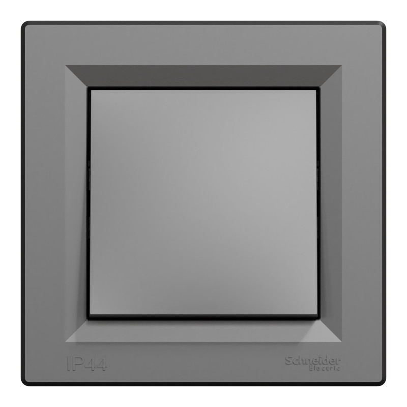Выключатель одноклавишный IP44 Asfora с рамкой самозажимной ABS черный [EPH0100271] Шнейдер Электрик