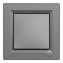 Выключатель одноклавишный IP44 Asfora с рамкой самозажимной ABS черный [EPH0100271] Шнейдер Электрик