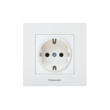 Розетка с заземлением Karre Plus 55 белая ABS пластик [WDTC92022WH-UA1] Panasonic