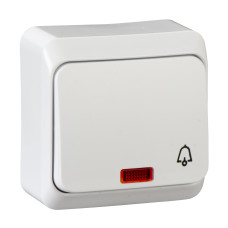 Кнопка со световым индикатором PRIMA 61x61x35mm белый [WDE001015] Schneider Electric