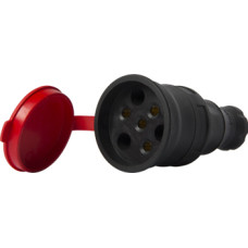 Силовая розетка 3P+N 25А 400В переносная каучук IP44 черная [s9100029] E.NEXT e.socket.rubber.031.25