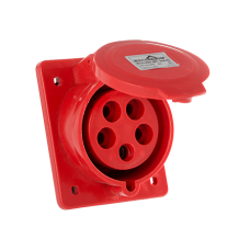 Силовая розетка 3P+N+PE 32А 400В встраиваемая IP44 красная [ECO016010012] ГВ (ECO-425) АСКО