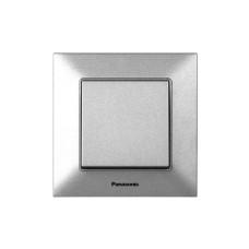 Выключатель одноклавишный Arkedia Slim с рамкой ABS серебристый [WNTC00012SL-UA1] Panasonic