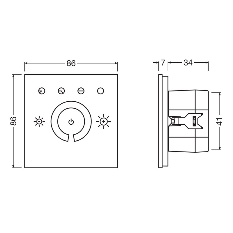 Світлорегулятор сенсорний 2,7W 230V 86x86x41mm білий [4058075837546] Ledvance MCU TOUCH DALI-2