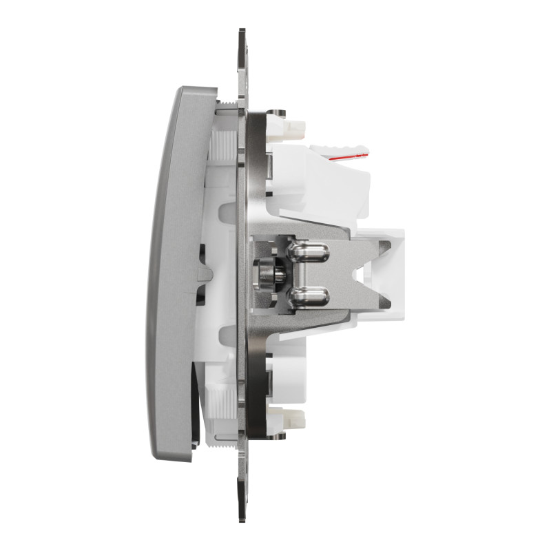 Двухклавишный выключатель с LED подсветкой алюминий [SDD113105L] ABS-UV Sedna Design&Element Шнейдер Электрик