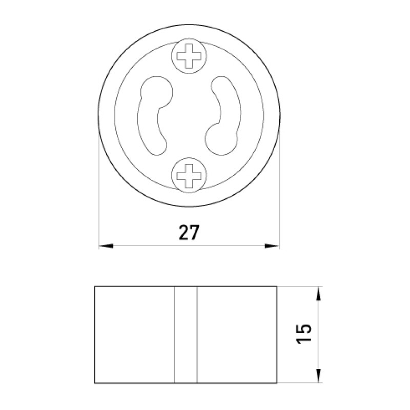 Патрон GU10 25х28mm керамічний [s9100011] e.lamp socket.gu10.cer E.NEXT