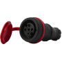 Силовая розетка 3P+N 16А 400В переносная каучук IP44 черная [s9100036] E.NEXT e.socket.rubber.061.16
