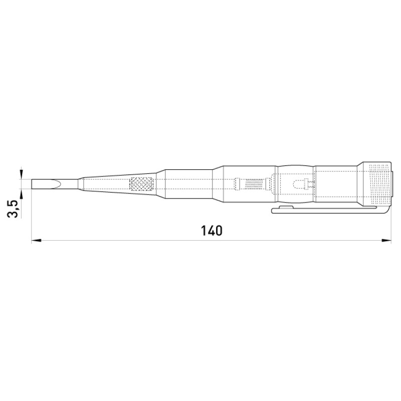 Викрутка-індикатор 3,5x140мм прямий SL 70-250V AC/DC [t001108] e.tool.test08 E.NEXT